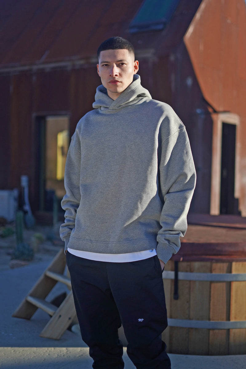 RP35 MENS CROPPED HOODIE - CHARCOAL HEATHER
