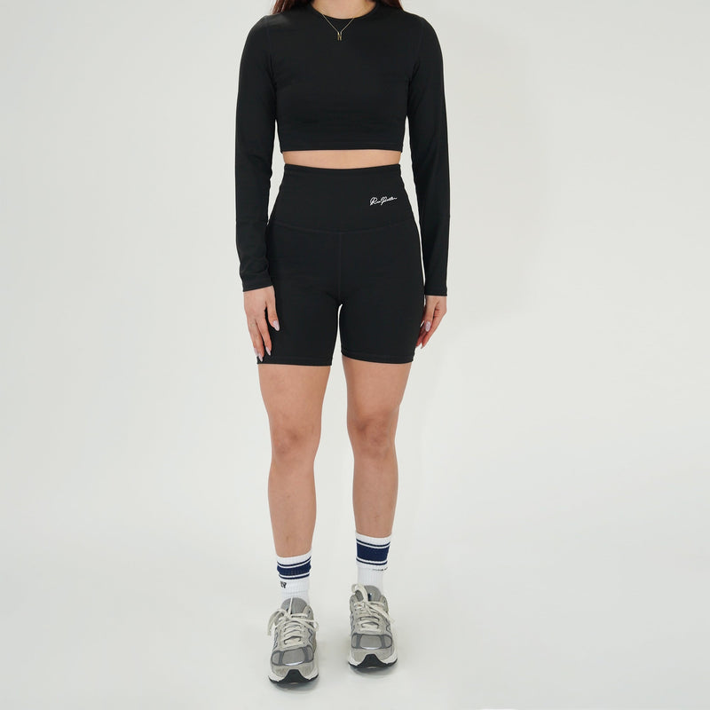 FITTED CROPPED LONG SLEEVE - BLACK