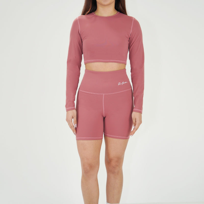 FITTED CROPPED LONG SLEEVE - LIPSTICK