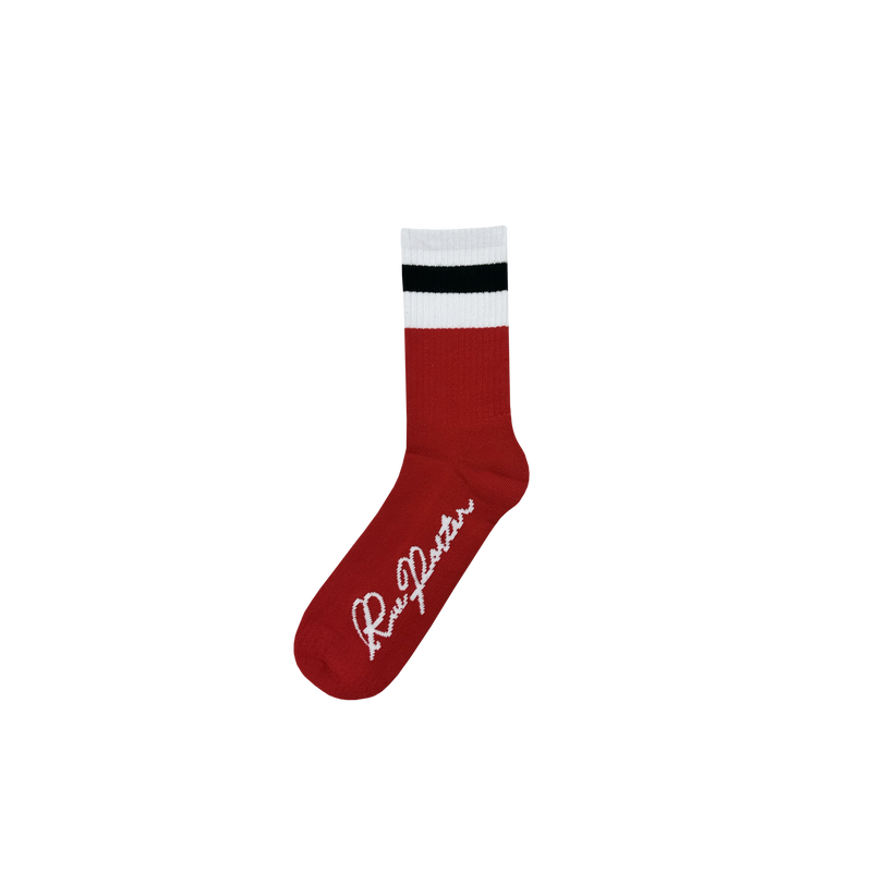 Cursive Socks in Red