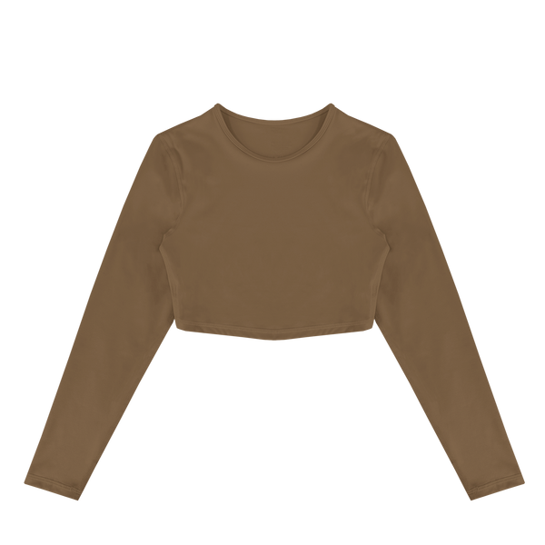 FITTED CROPPED LONG SLEEVE - MOCHA