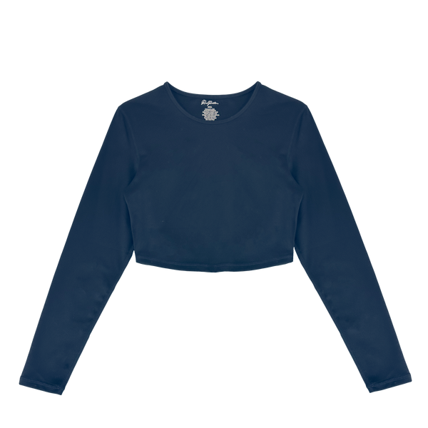 FITTED CROPPED LONG SLEEVE - NAVY