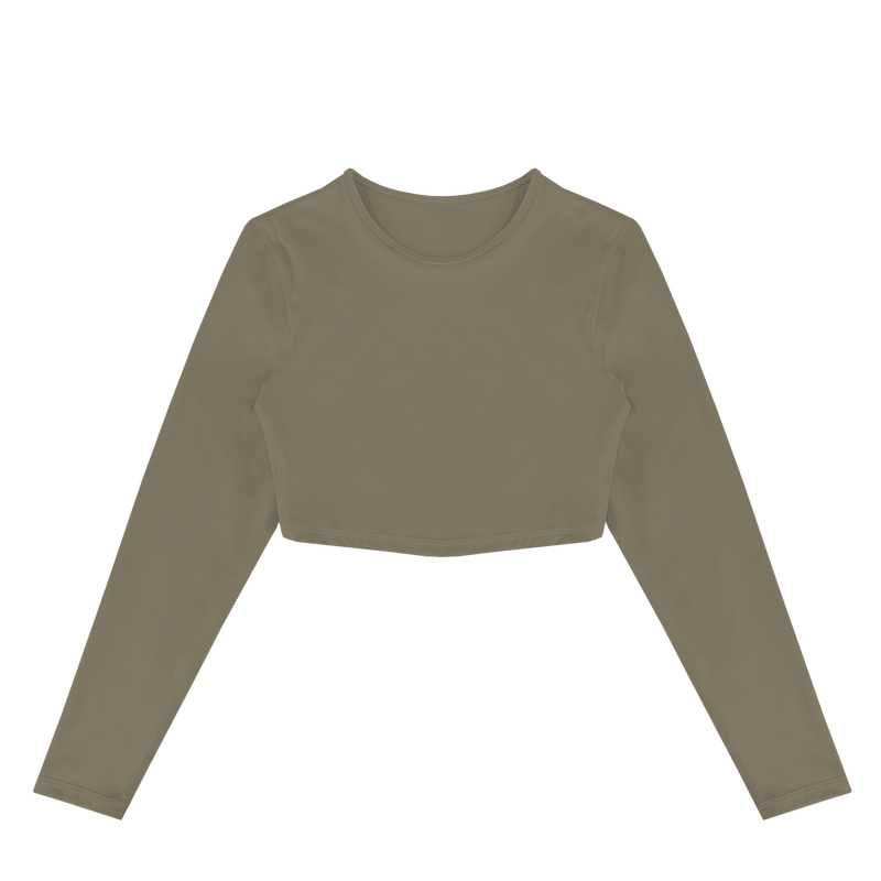 FITTED CROPPED LONG SLEEVE - STONE